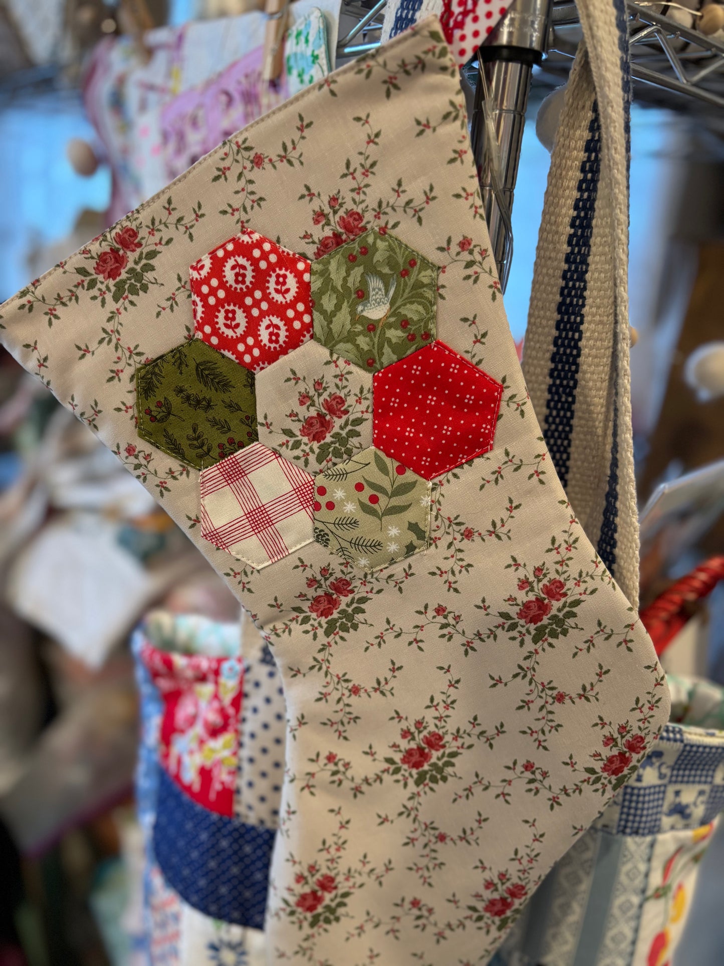 Handmade Floral Christmas Stocking