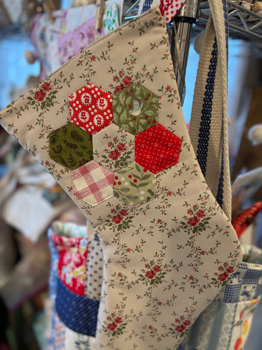 Handmade Floral Christmas Stocking