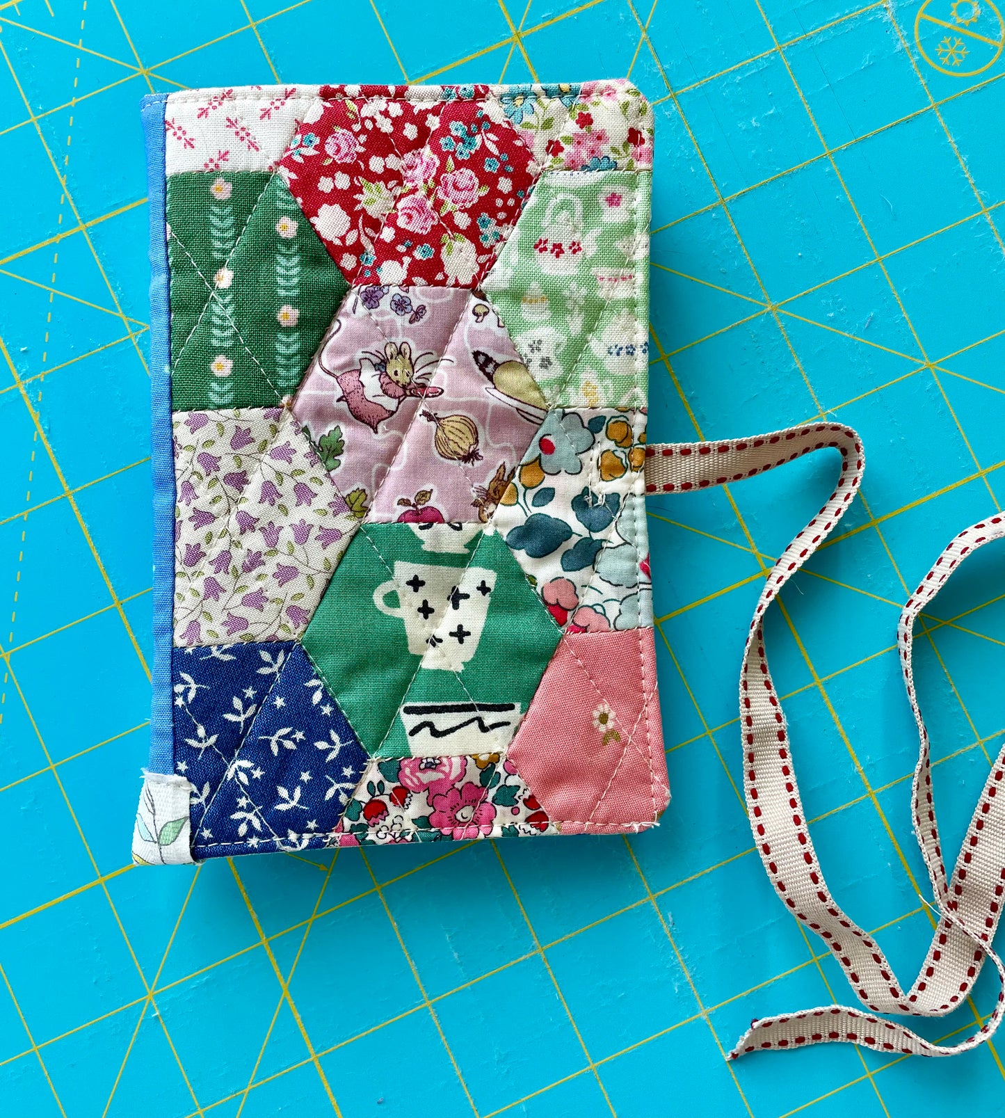 Hand Pieced Needle Book Miss Mouse