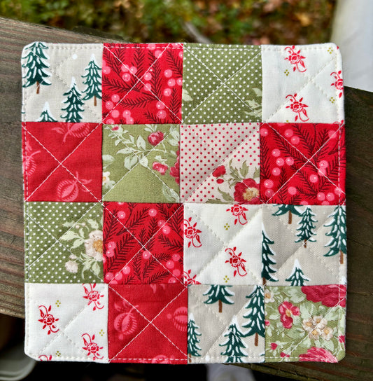 Holiday Patchwork Mug Rug