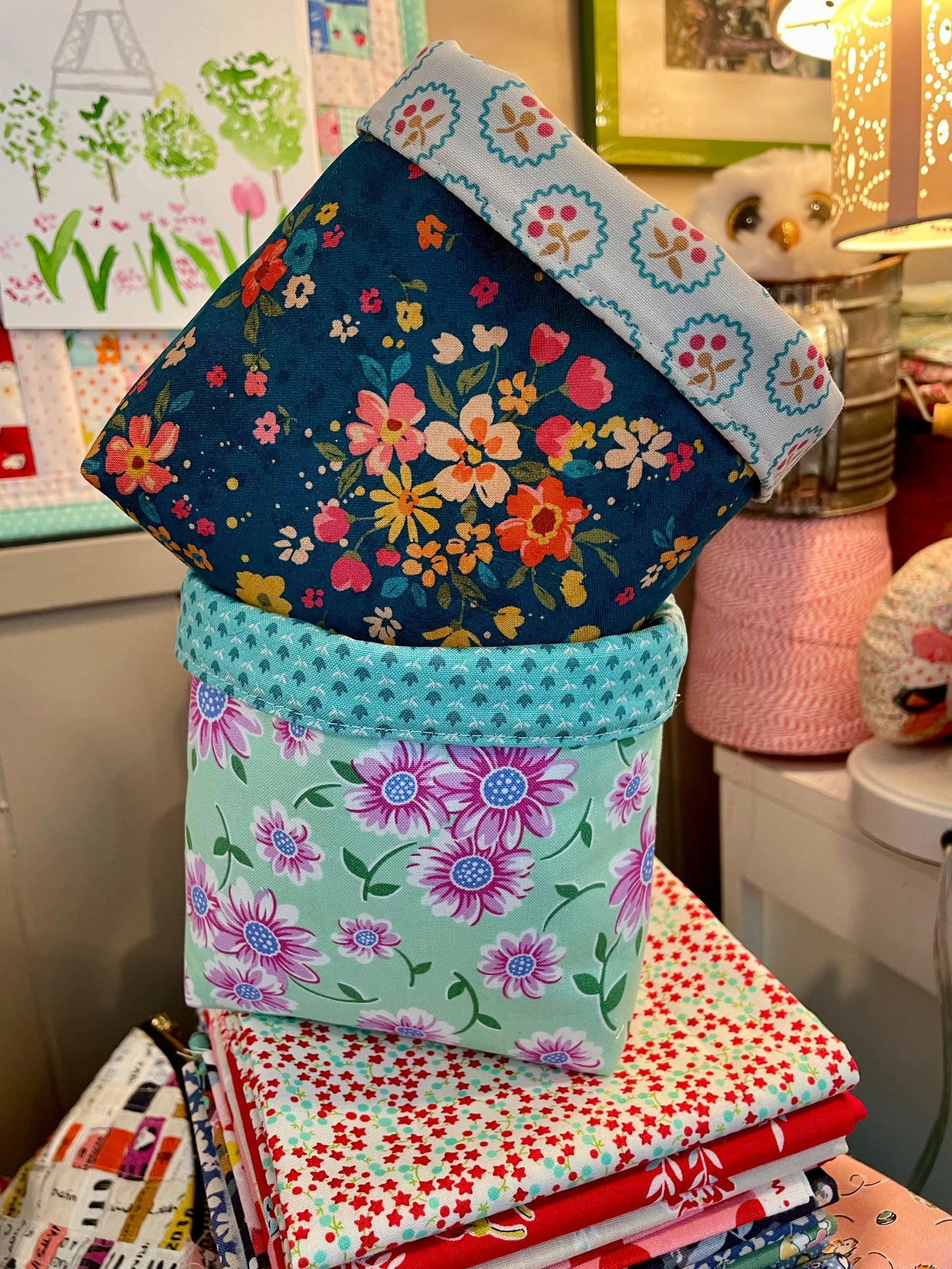 Purple Floral Bucket