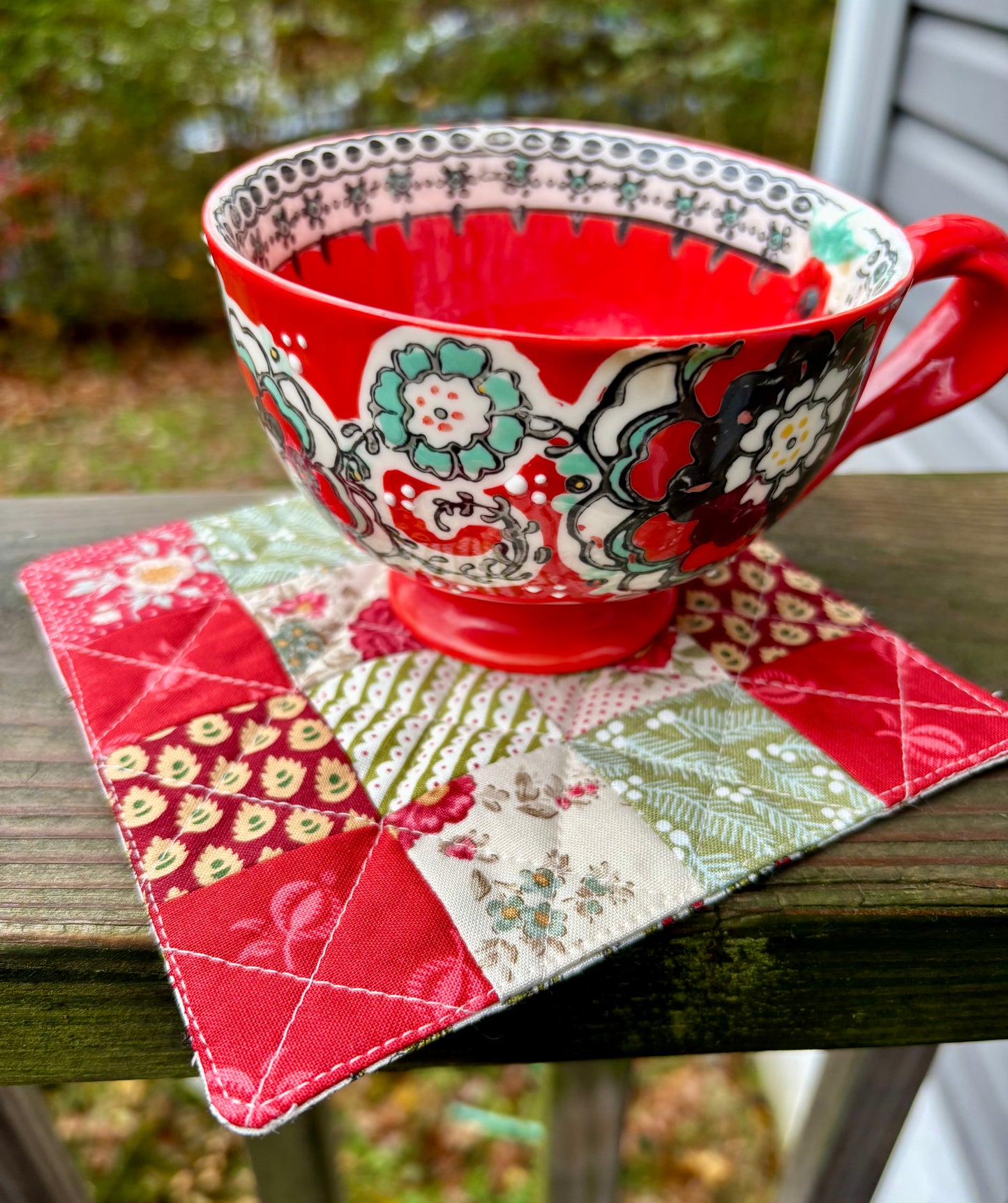 Holiday Patchwork Mug Rug