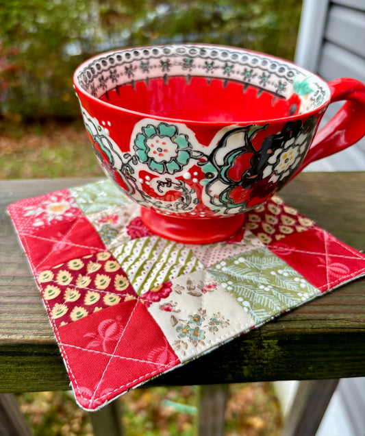 Holiday Patchwork Mug Rug