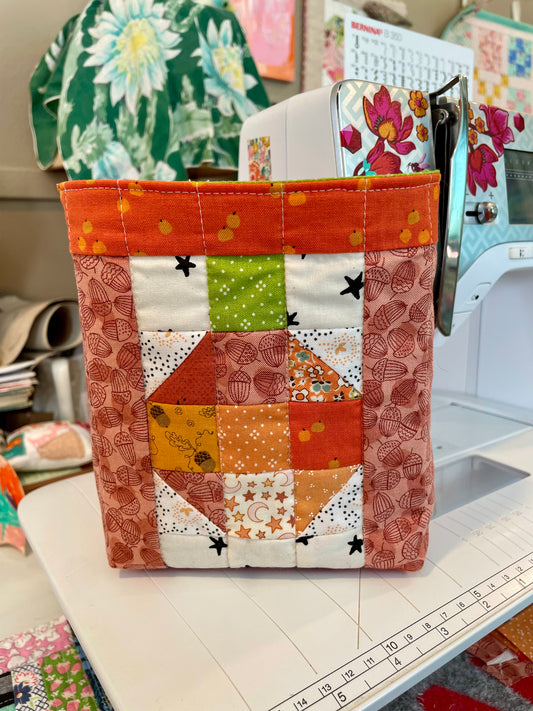 Patchwork Pumpkin Fabric Bucket