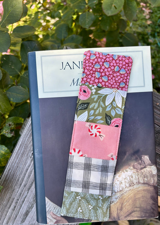 Green Floral Holiday Bookmark