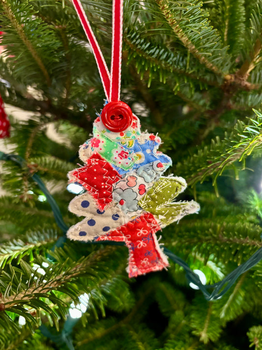 Handmade Christmas Tree Ornament Flowers and Bows