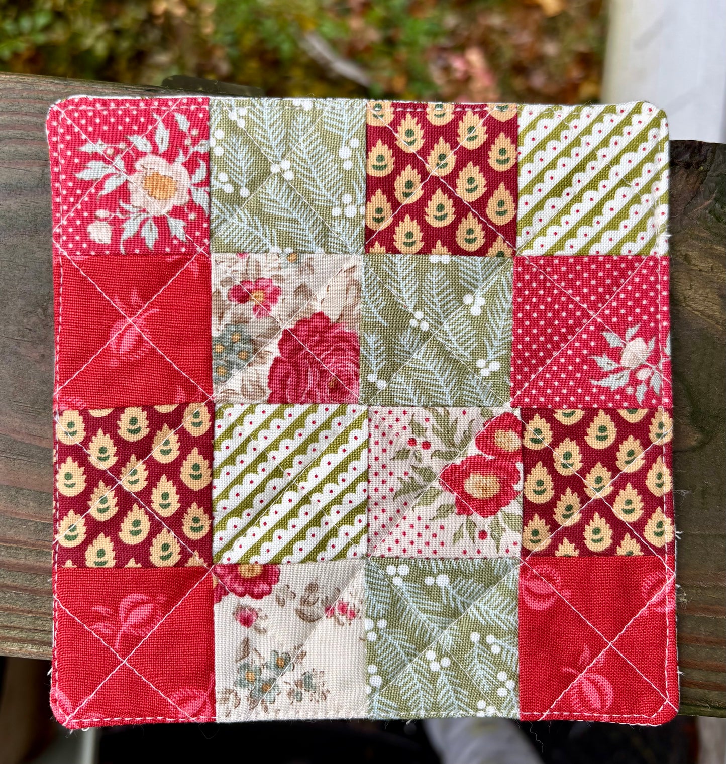 Holiday Patchwork Mug Rug