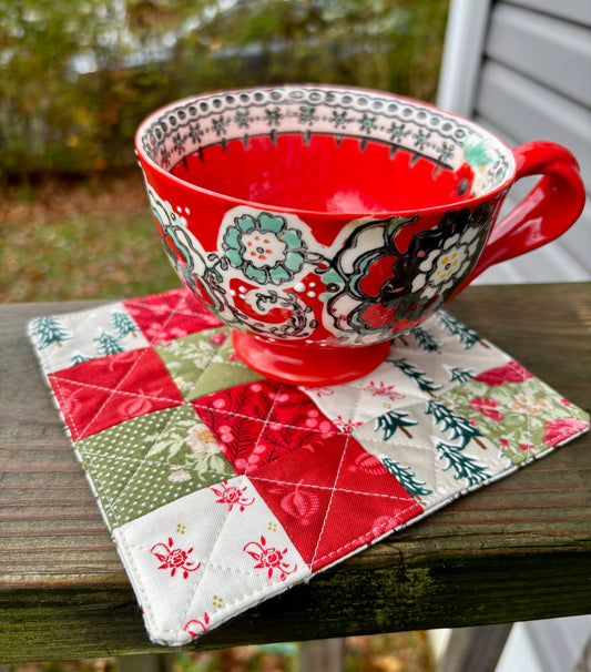 Holiday Patchwork Mug Rug