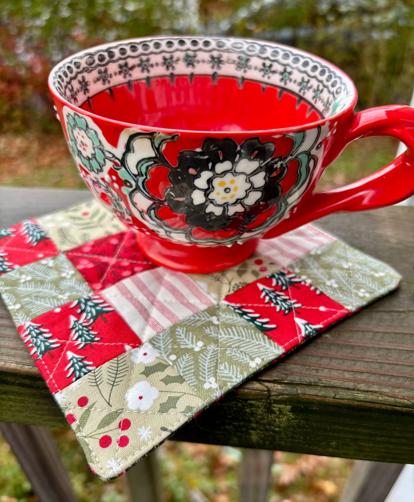 Holiday Patchwork Mug Rug