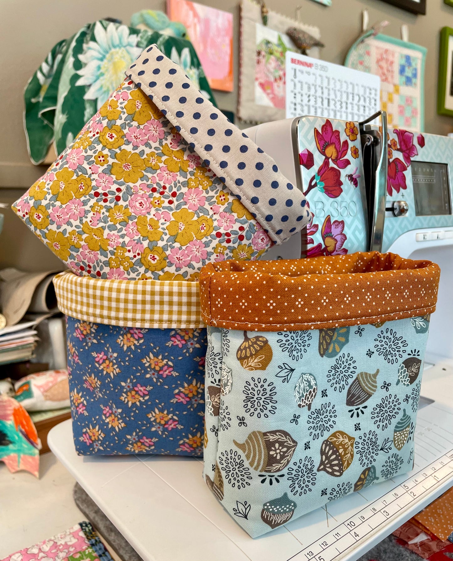 Floral Fabric Bucket