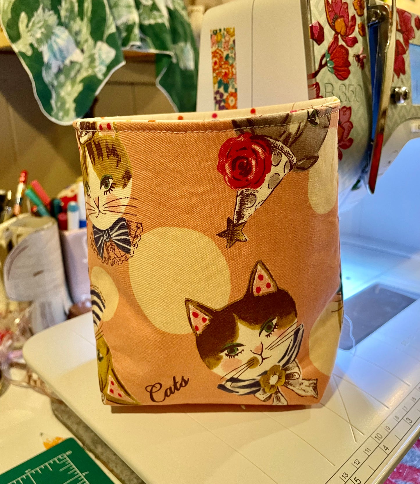 Cat Fabric Bucket