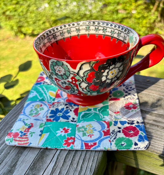Vintage Feedsacks Mug Rug