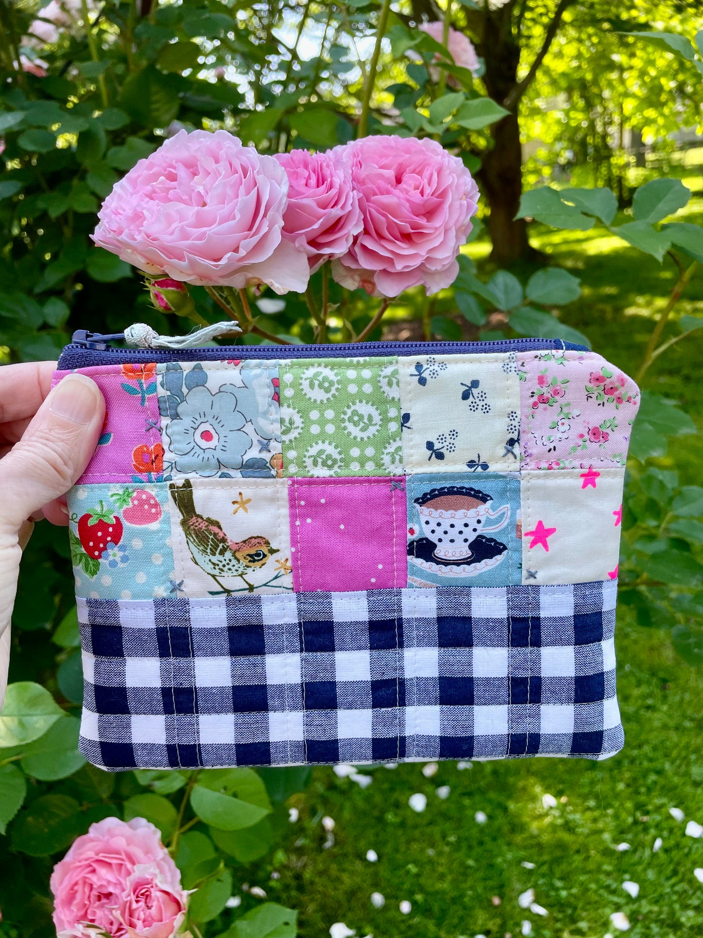 Quilted Patchwork Zipper Bag