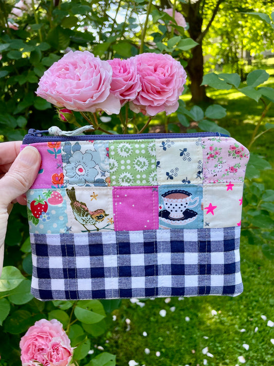 Quilted Patchwork Zipper Bag