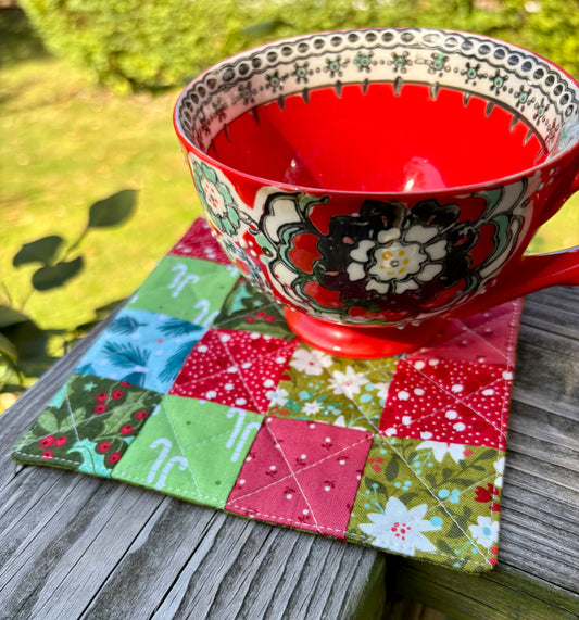 Holiday Patchwork Mug Rug