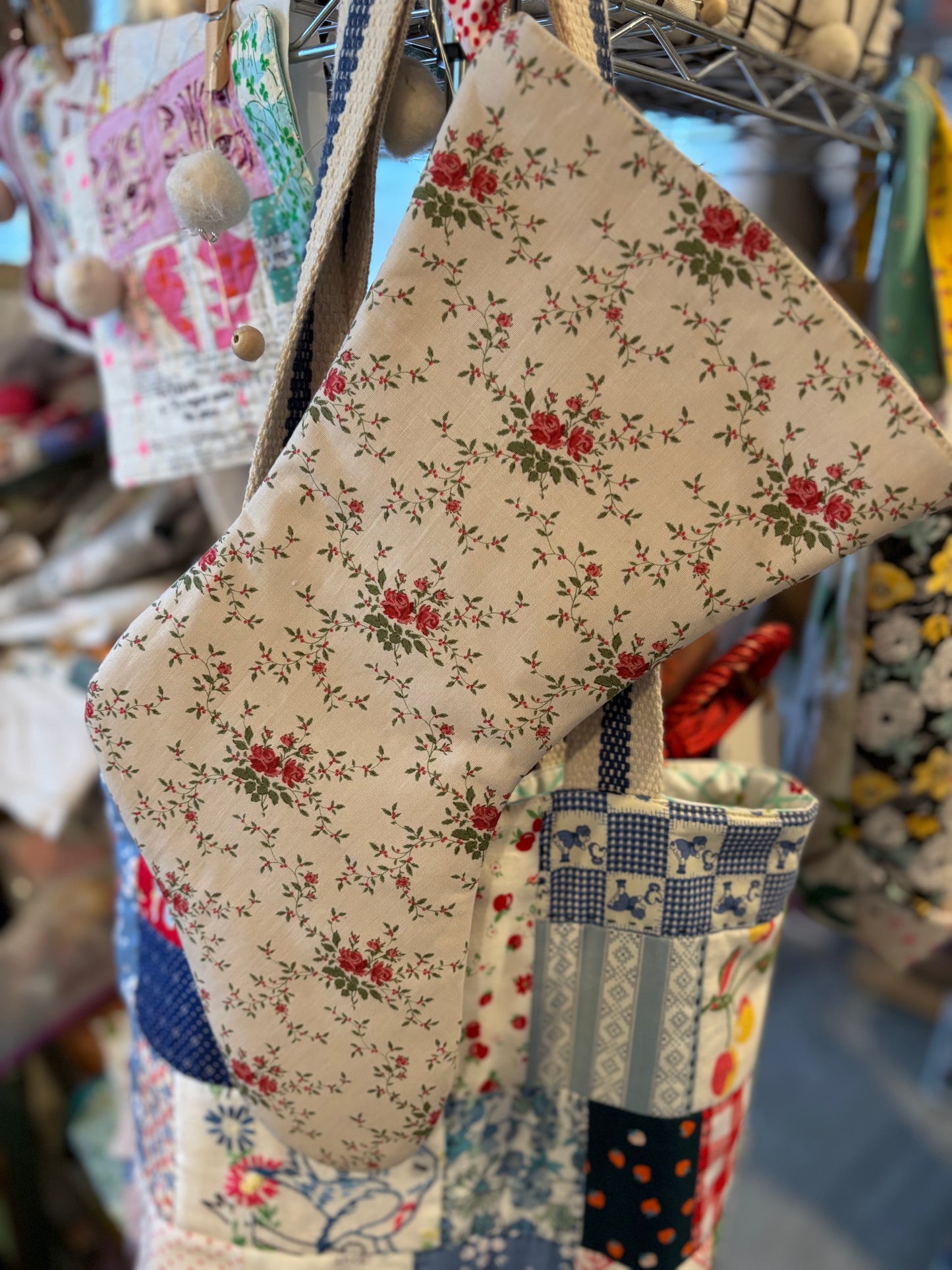 Handmade Floral Christmas Stocking