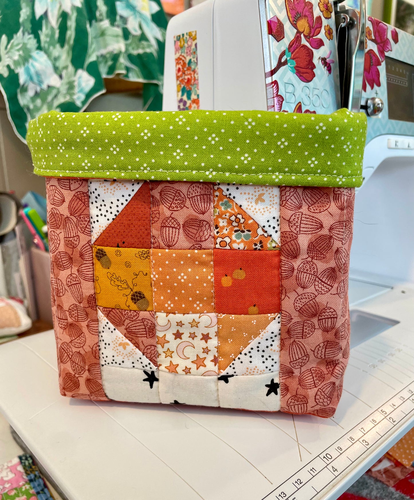 Patchwork Pumpkin Fabric Bucket