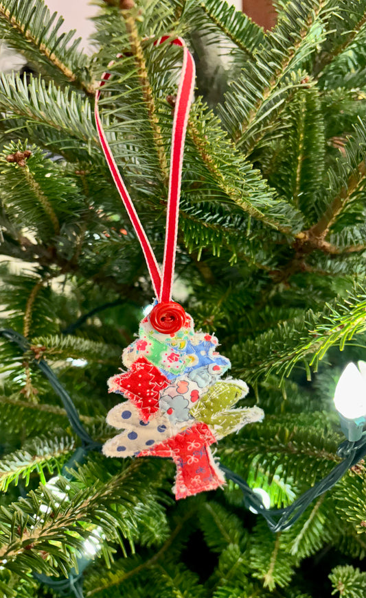 Handmade Christmas Tree Ornament Flowers and Bows