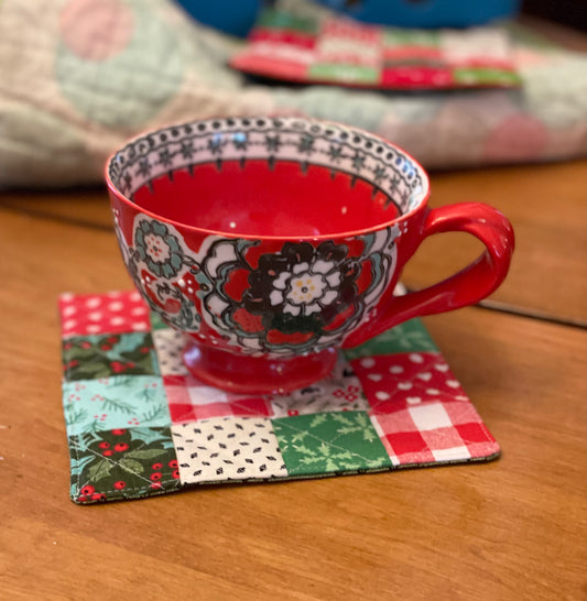 Holiday Patchwork Mug Rug