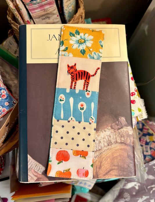 Orange Cat and Apples Bookmark