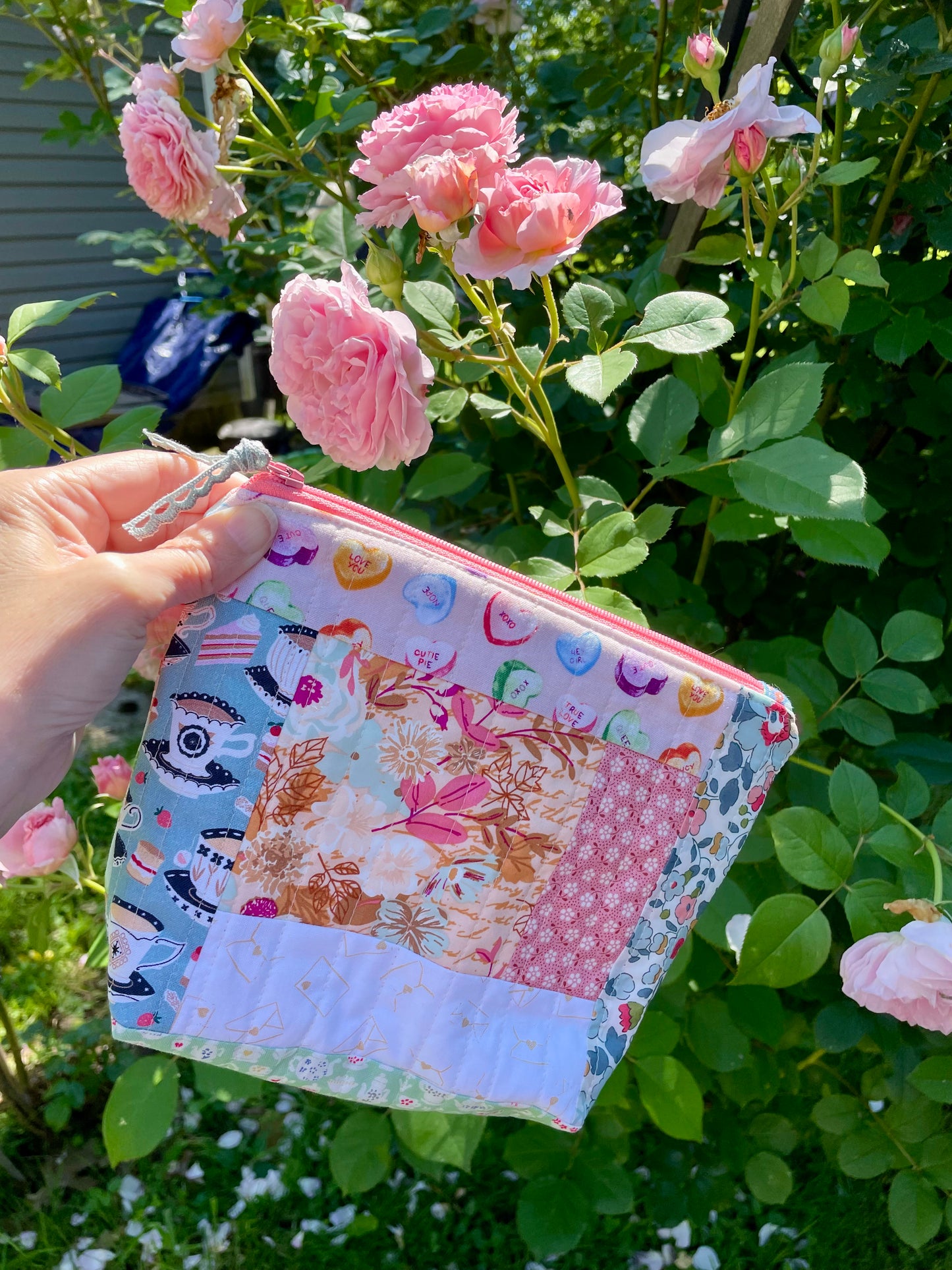 Patchwork Quilted Zipper Bag