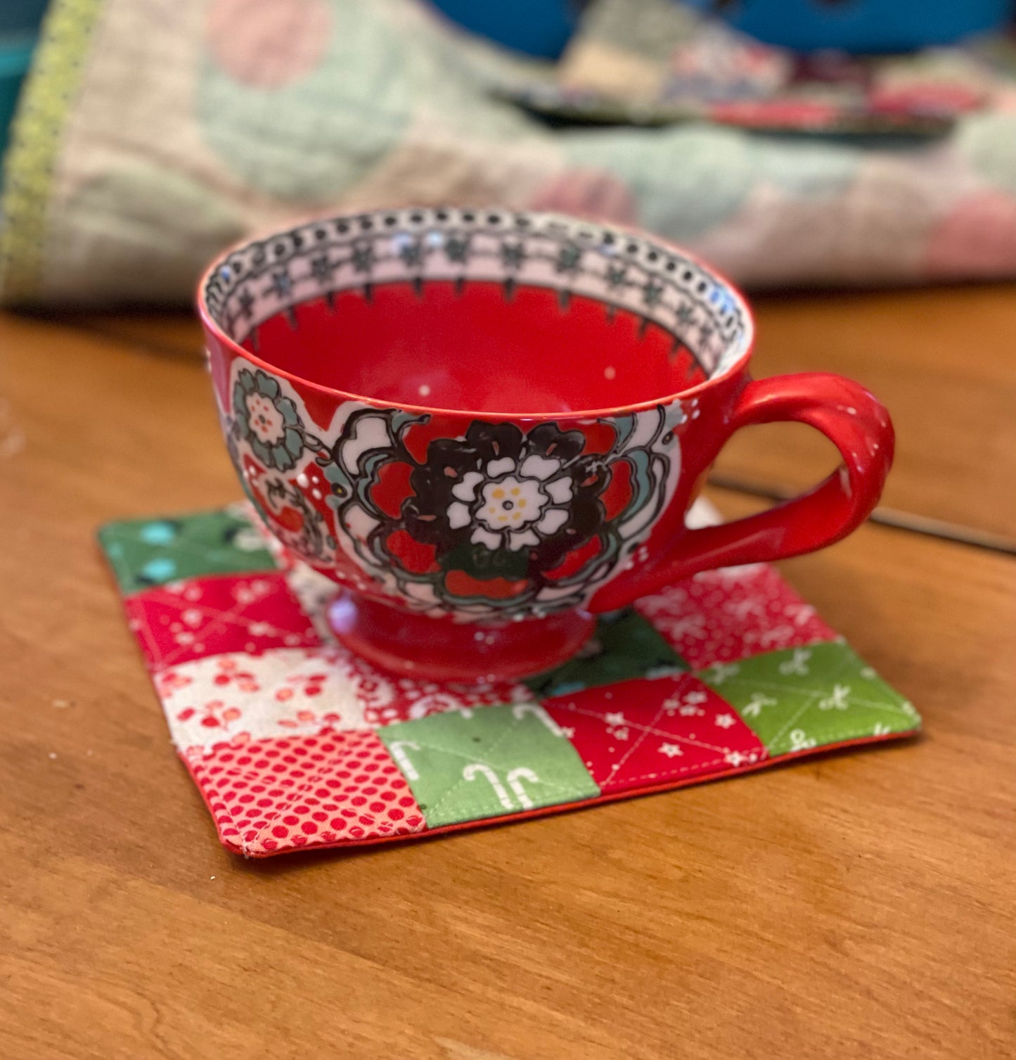 Holiday Patchwork Mug Rug