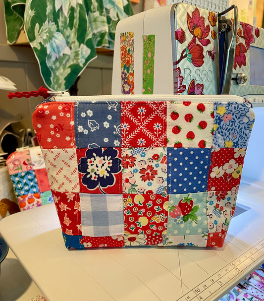 Quilted Patchwork Zipper Bag