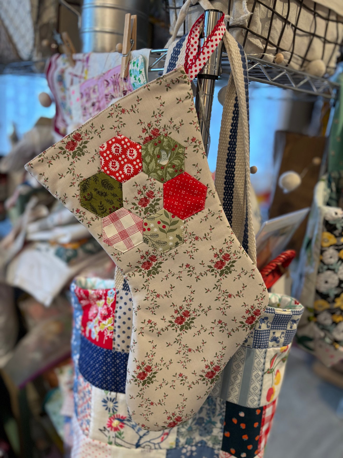 Handmade Floral Christmas Stocking