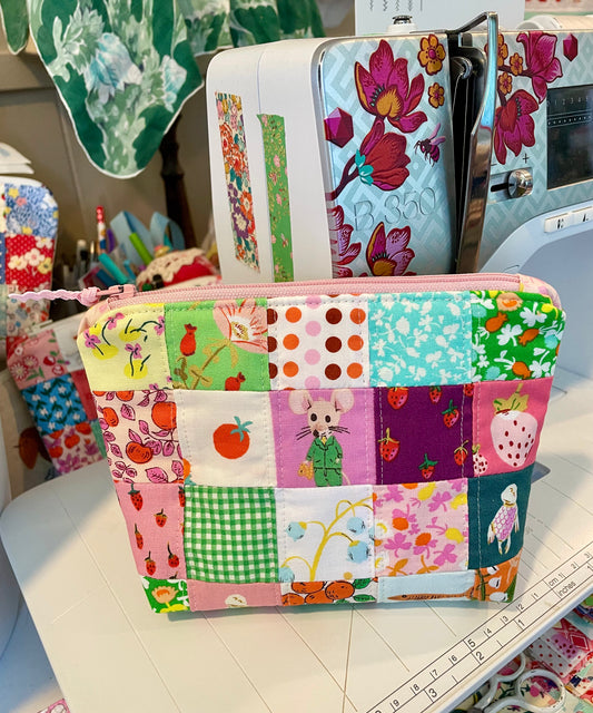 Quilted Patchwork Zipper Bag Heather Ross