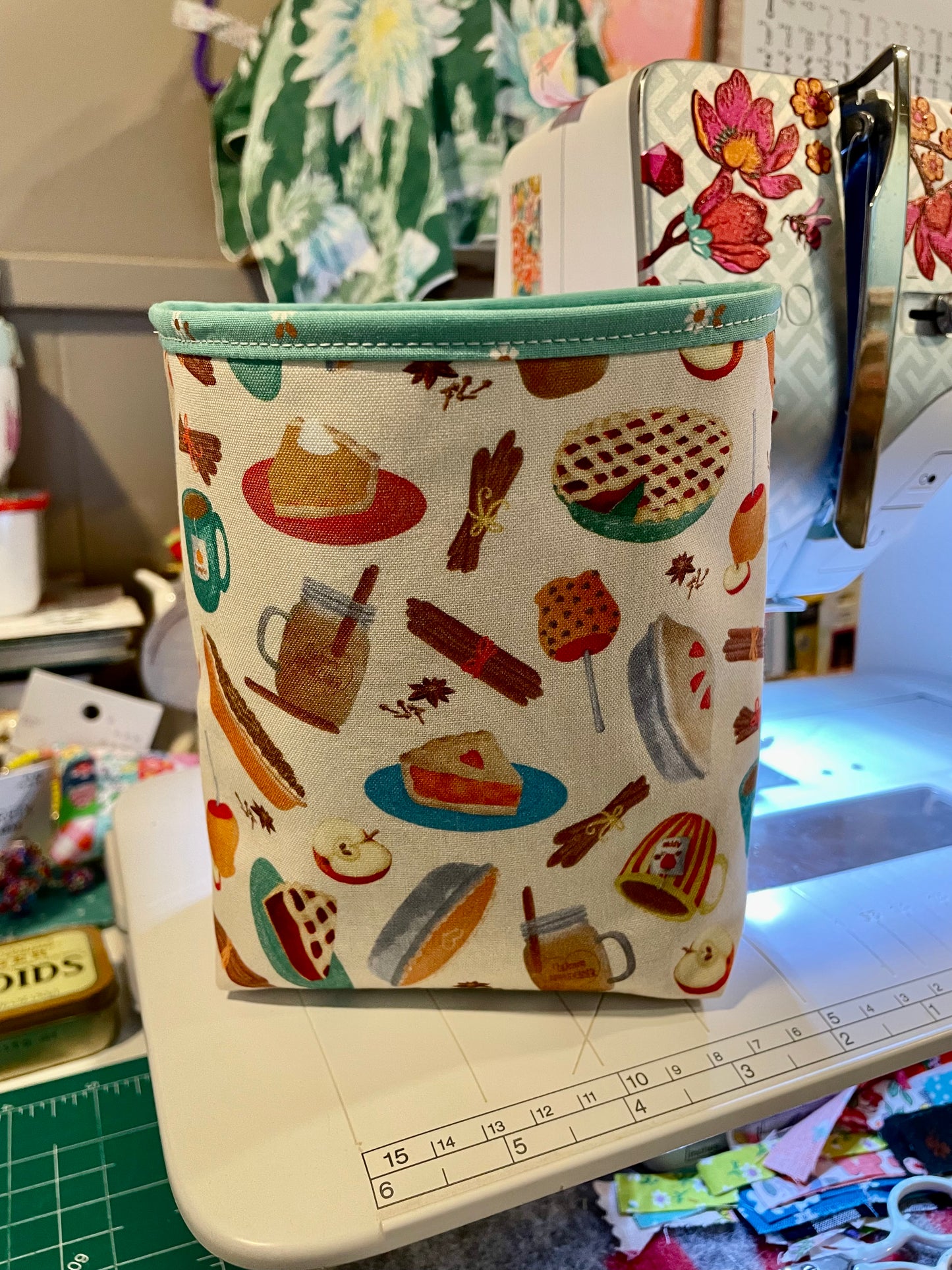 Pie and Cider Fabric Bucket