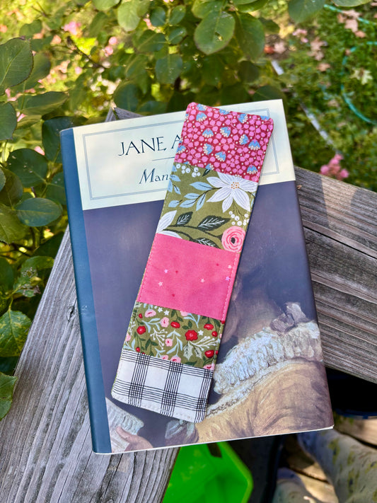 Green Floral Holiday Bookmark