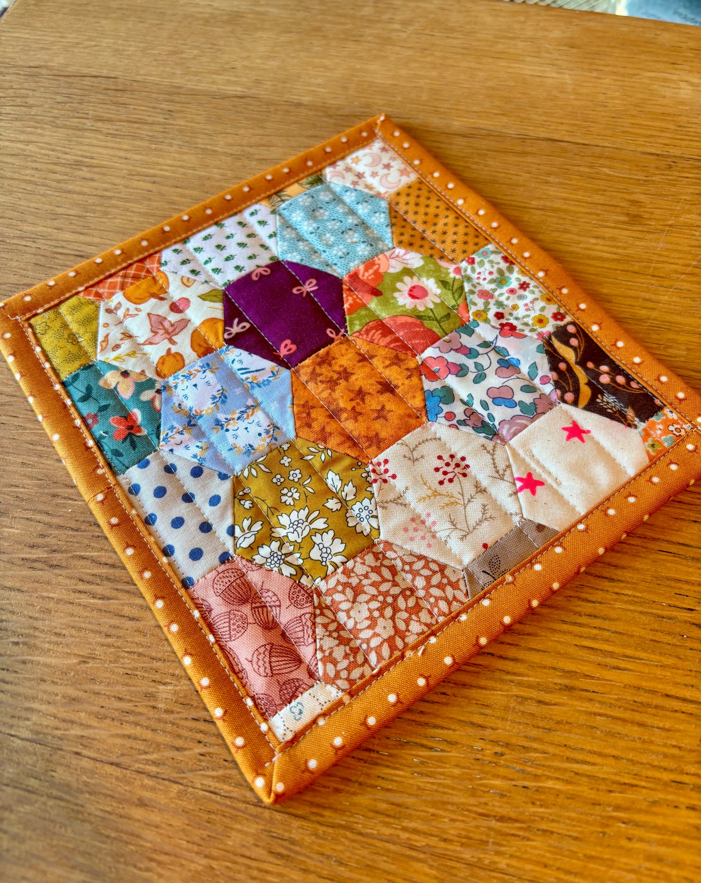 Fall Feeling Hand Pieced Table Mat