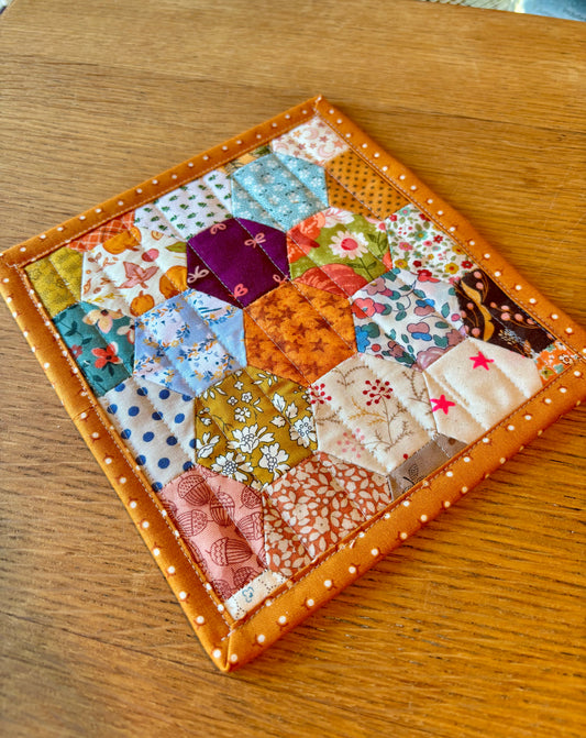 Fall Feeling Hand Pieced Table Mat