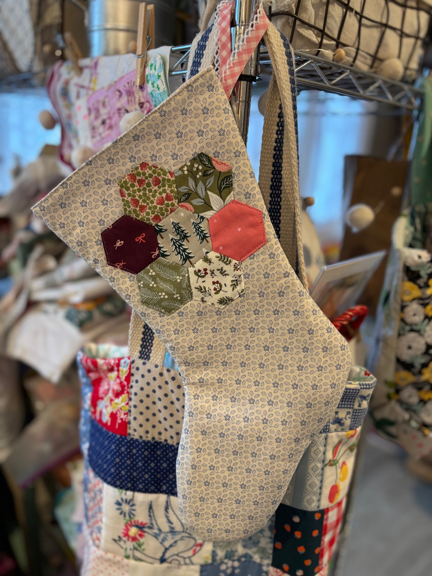 Handmade Floral Christmas Stocking