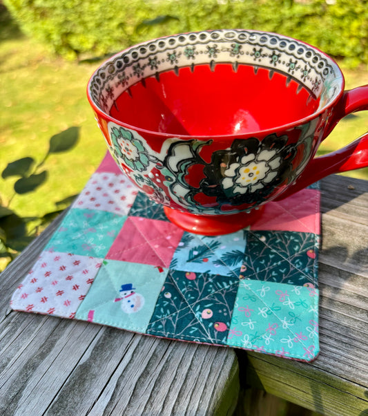 Holiday Patchwork Mug Rug