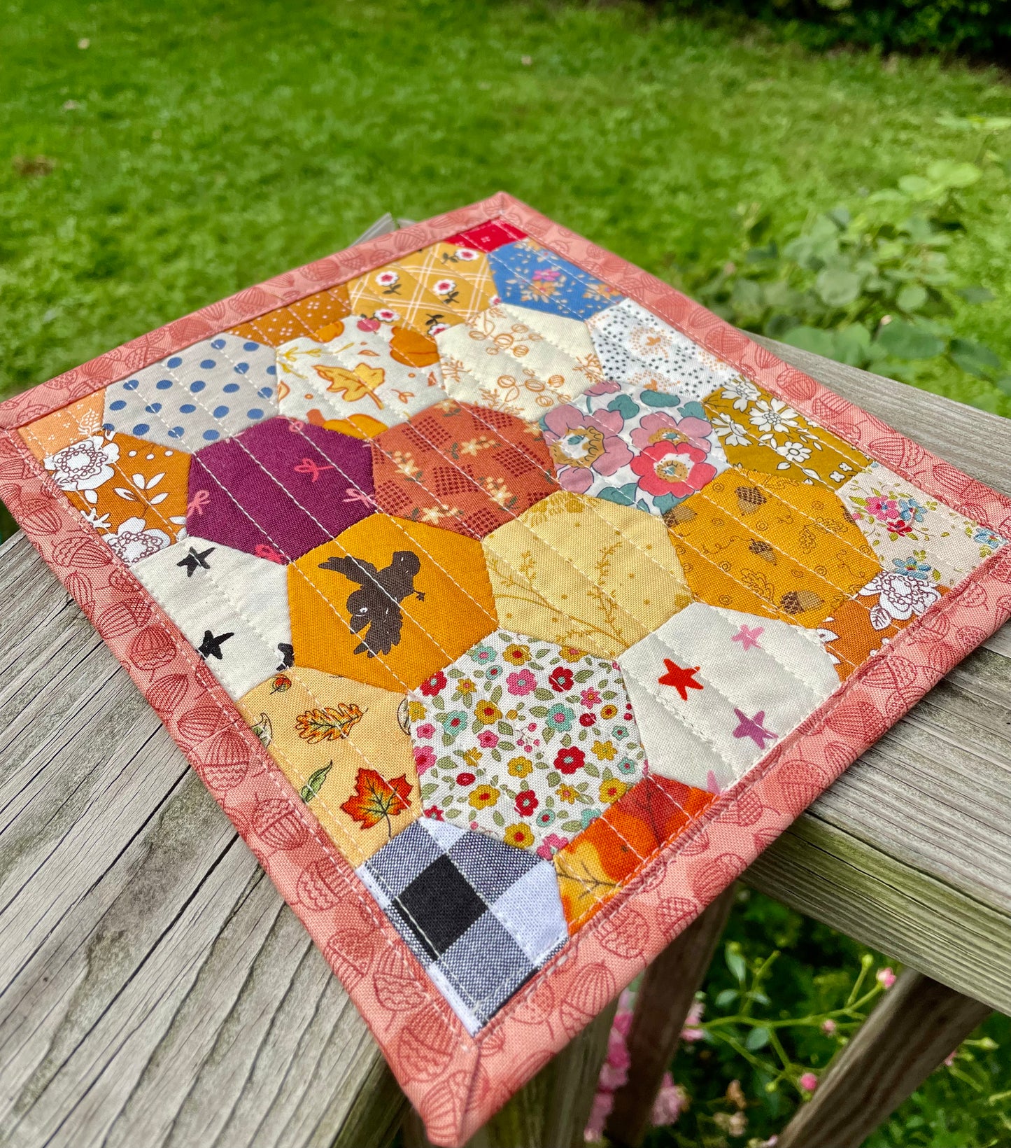 Fall Feeling Hand Pieced Table Mat