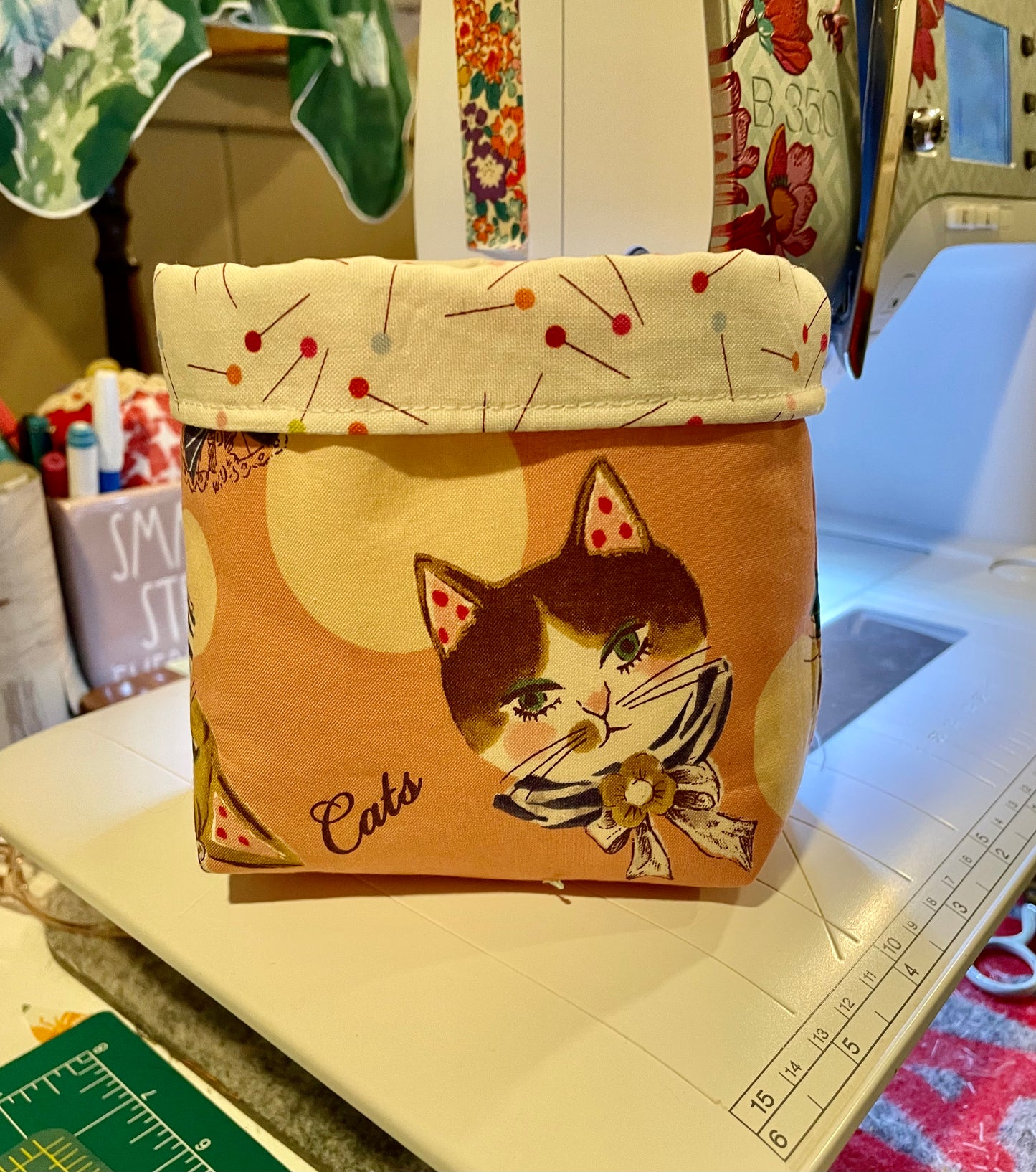 Cat Fabric Bucket