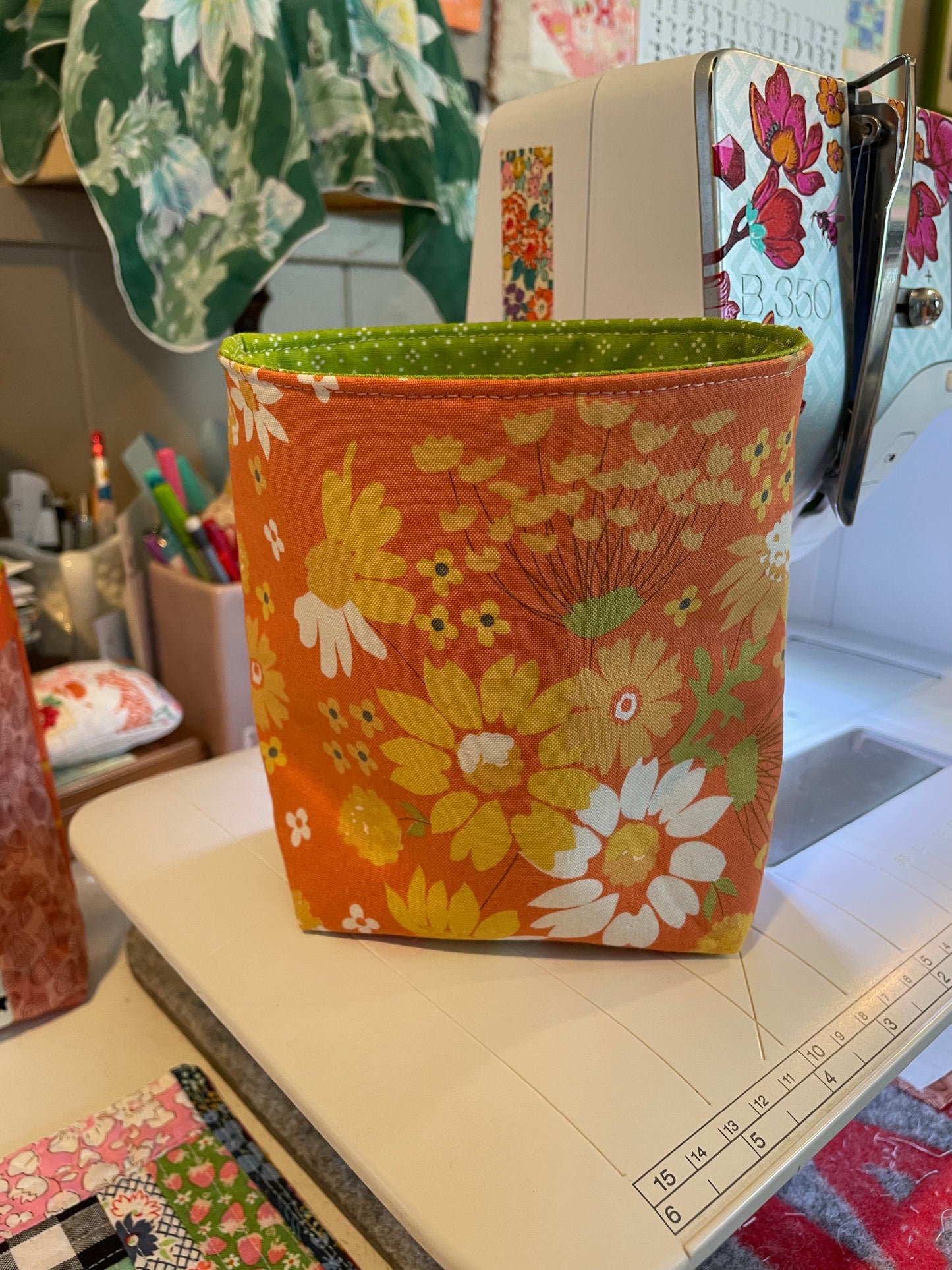 Fall Floral Fabric Bucket