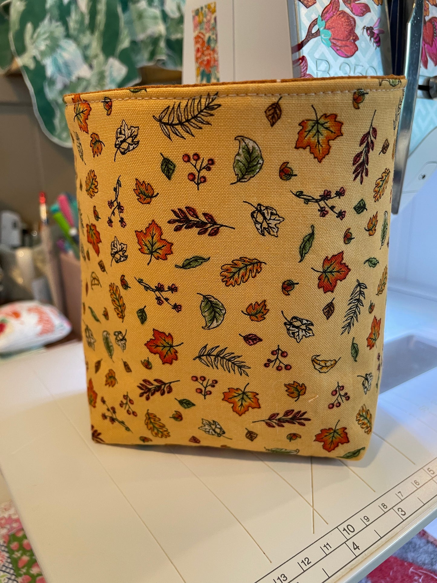 Fall Leaves Fabric Bucket