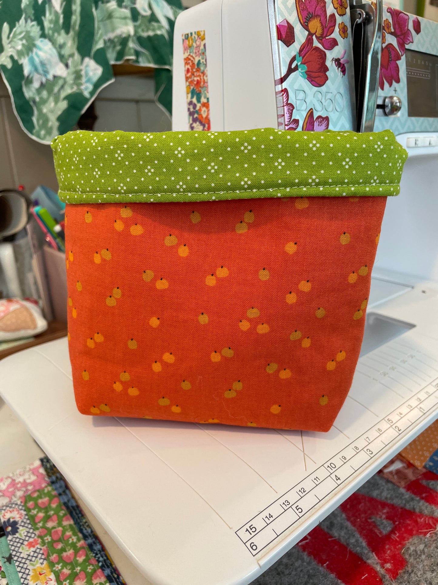 Patchwork Pumpkin Fabric Bucket