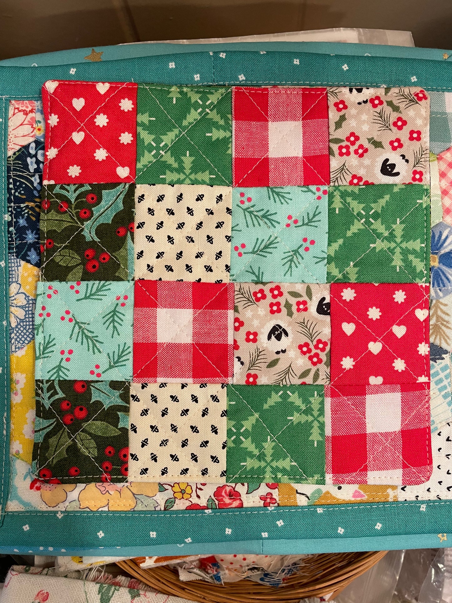 Holiday Patchwork Mug Rug