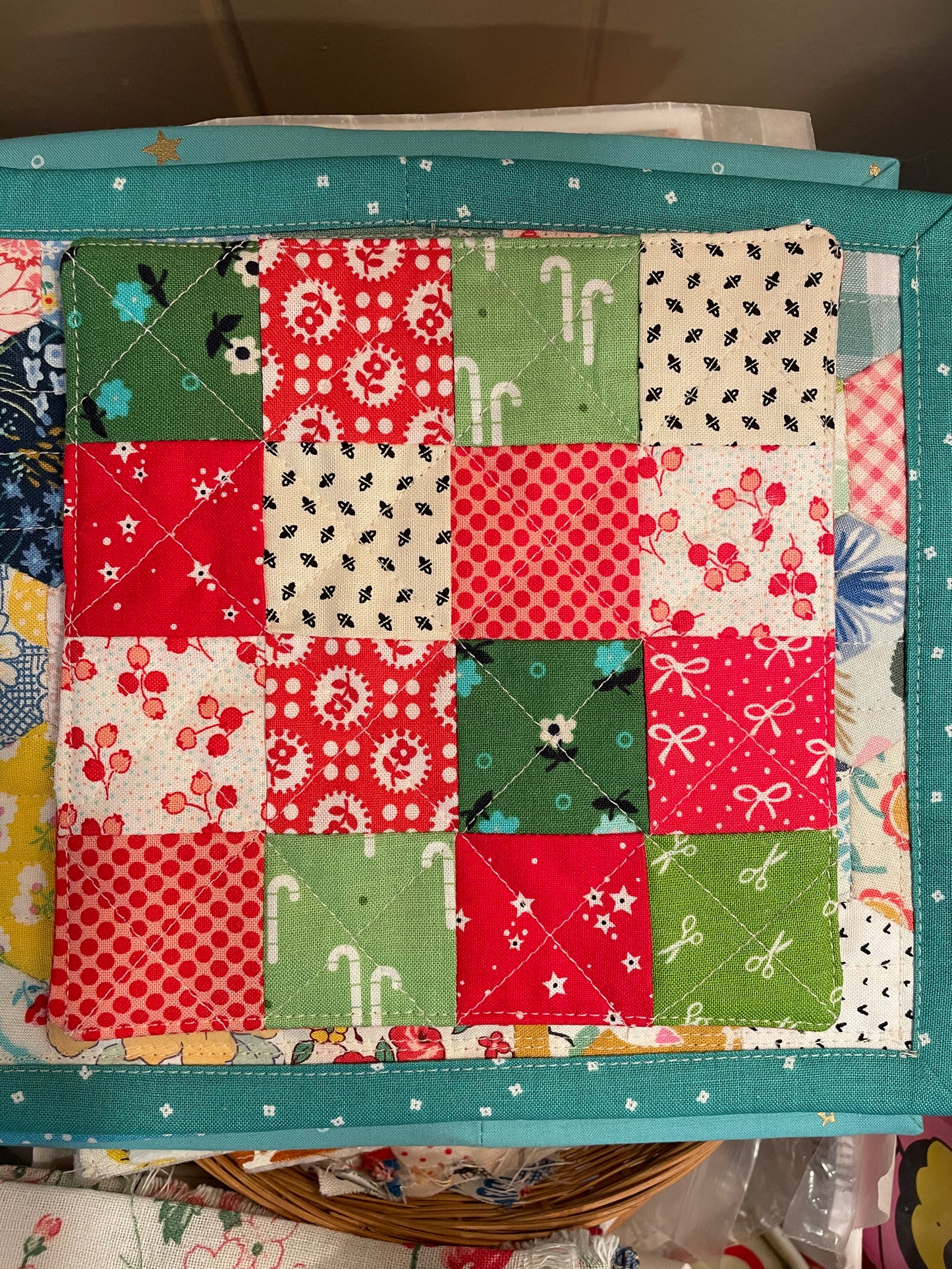 Holiday Patchwork Mug Rug