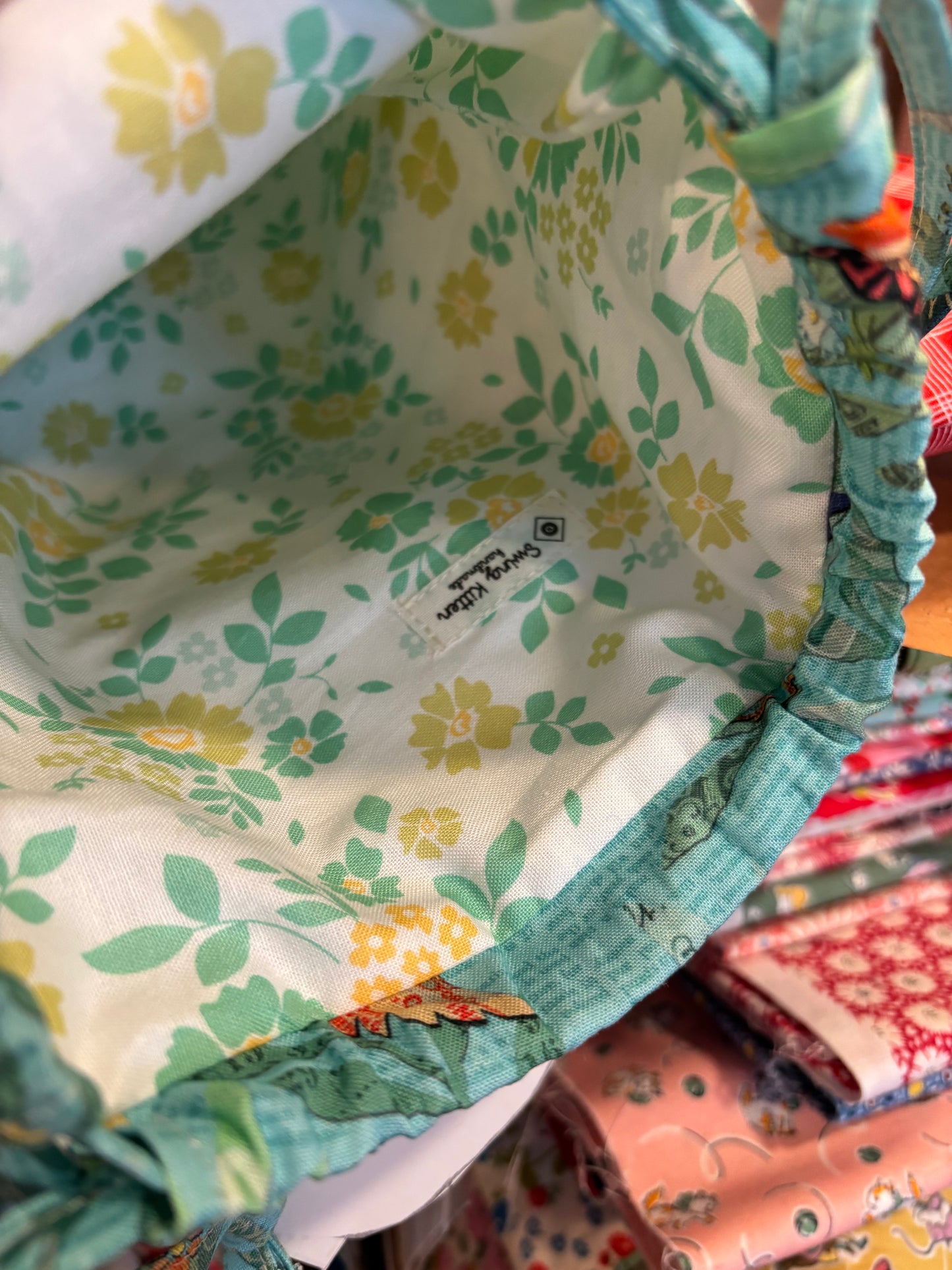 Birds Quilted Drawstring Bag