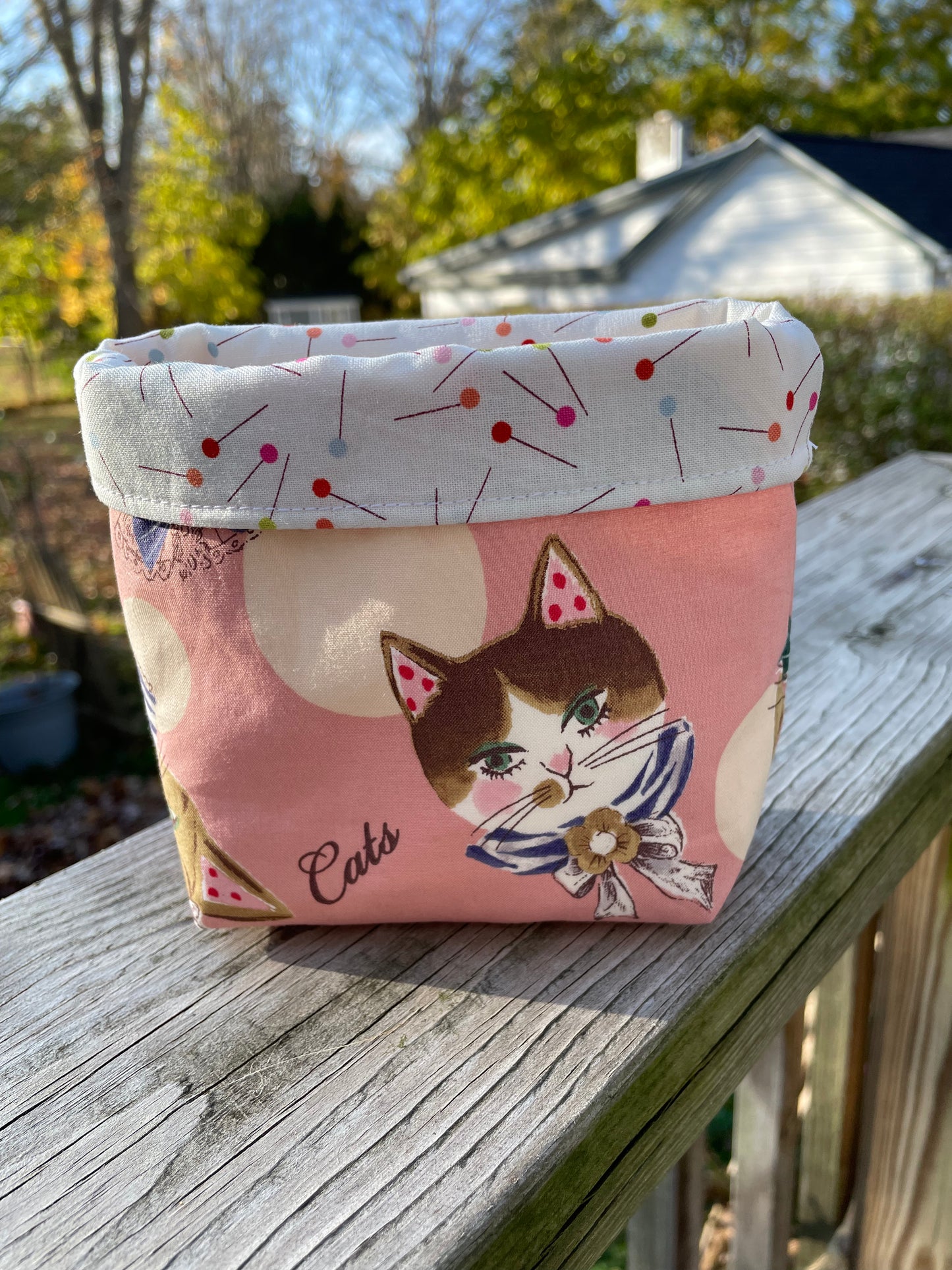 Cat Fabric Bucket