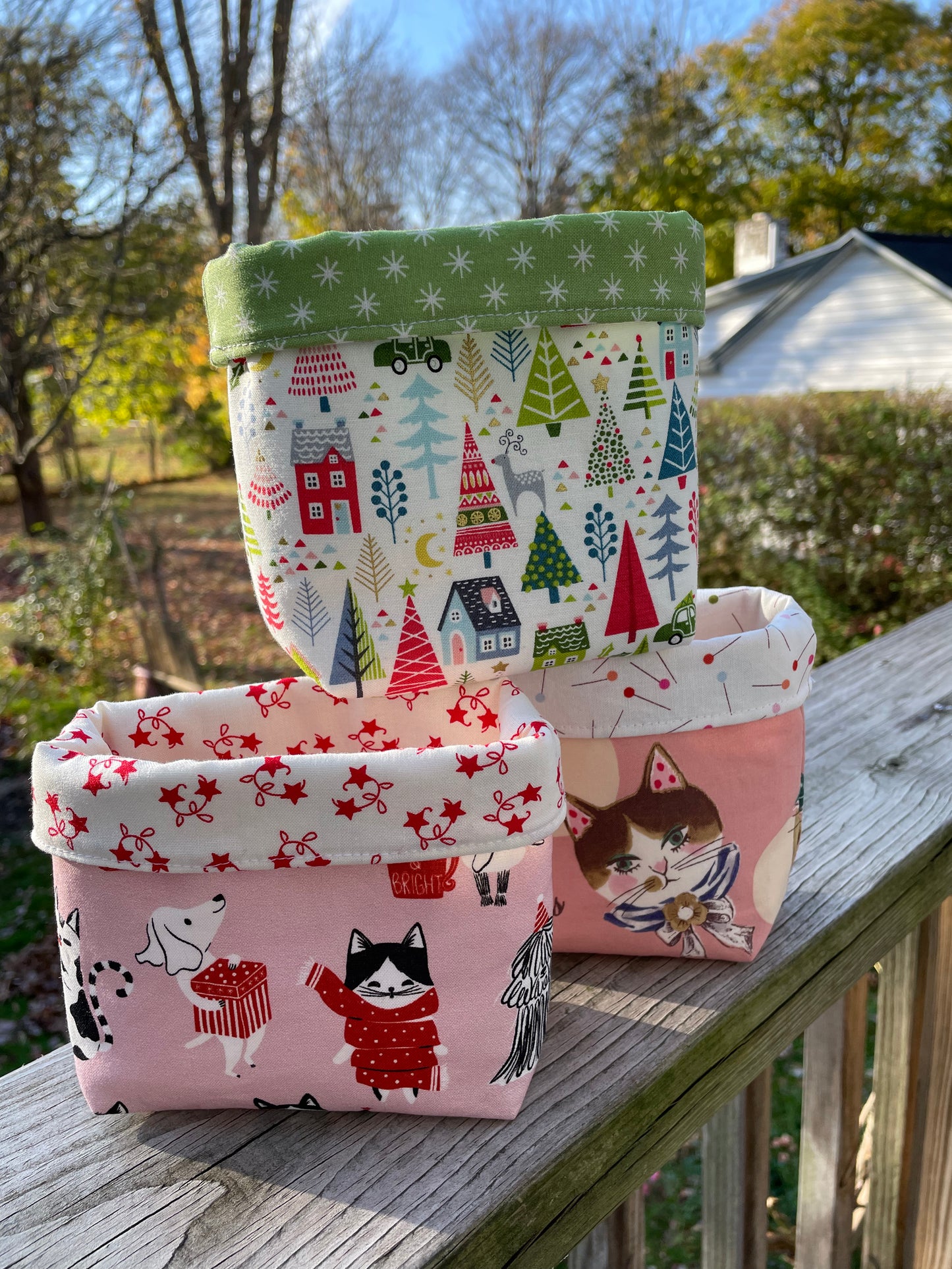 Cat Fabric Bucket