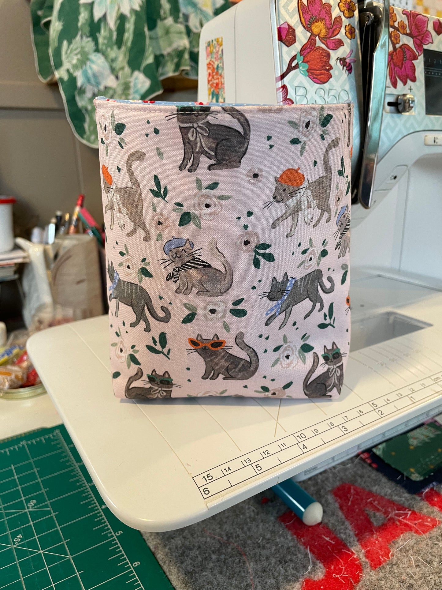 Cats in Berets Fabric Bucket