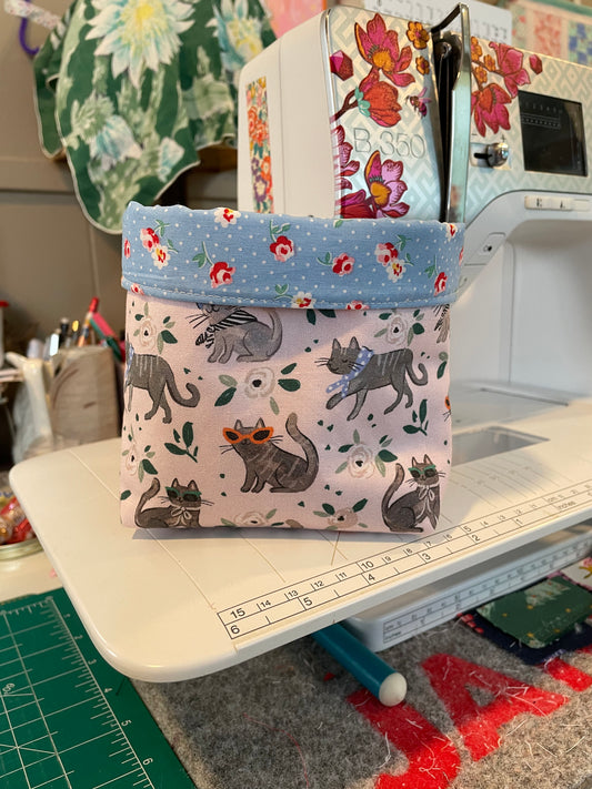 Cats in Berets Fabric Bucket