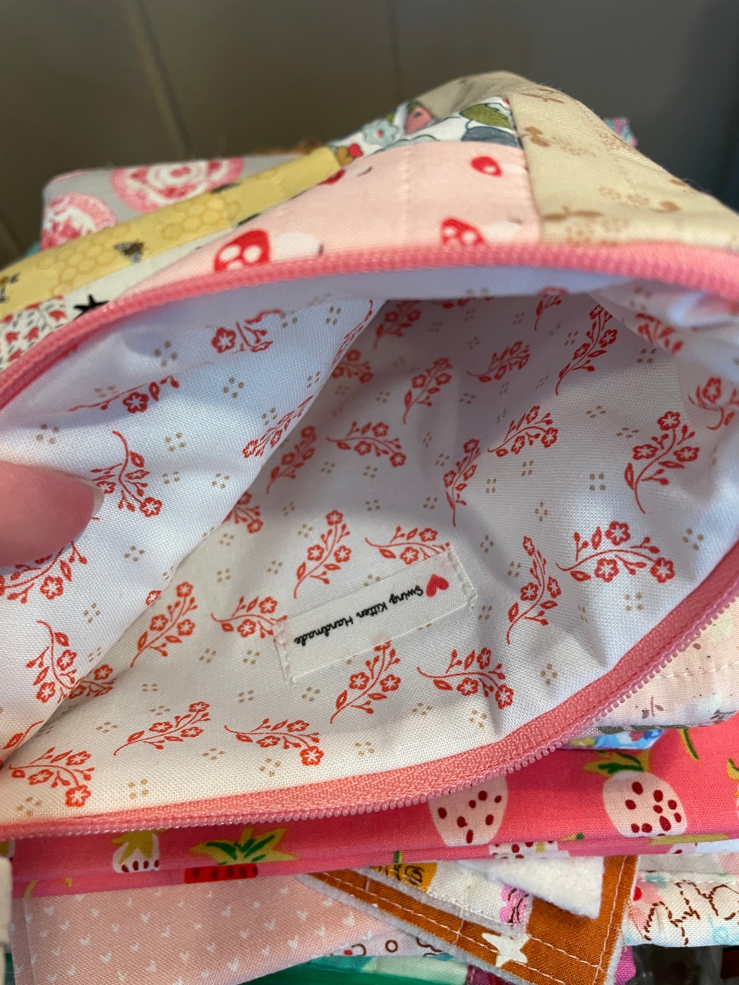 Quilted patchwork bunny zipper bag