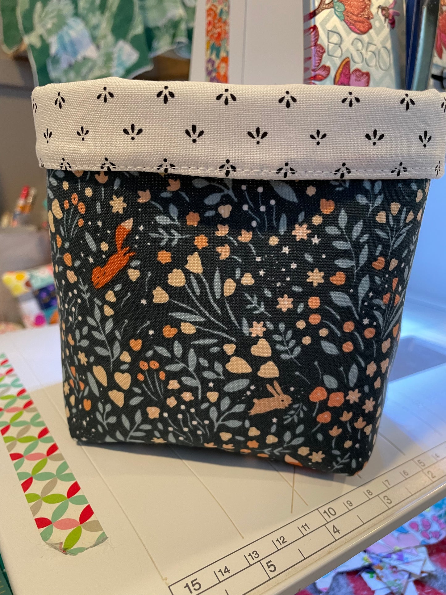 Fox and Bunny Fabric Bucket