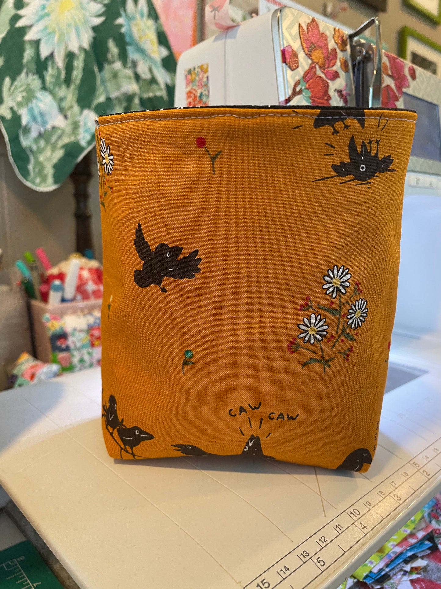 Crow Fabric Bucket